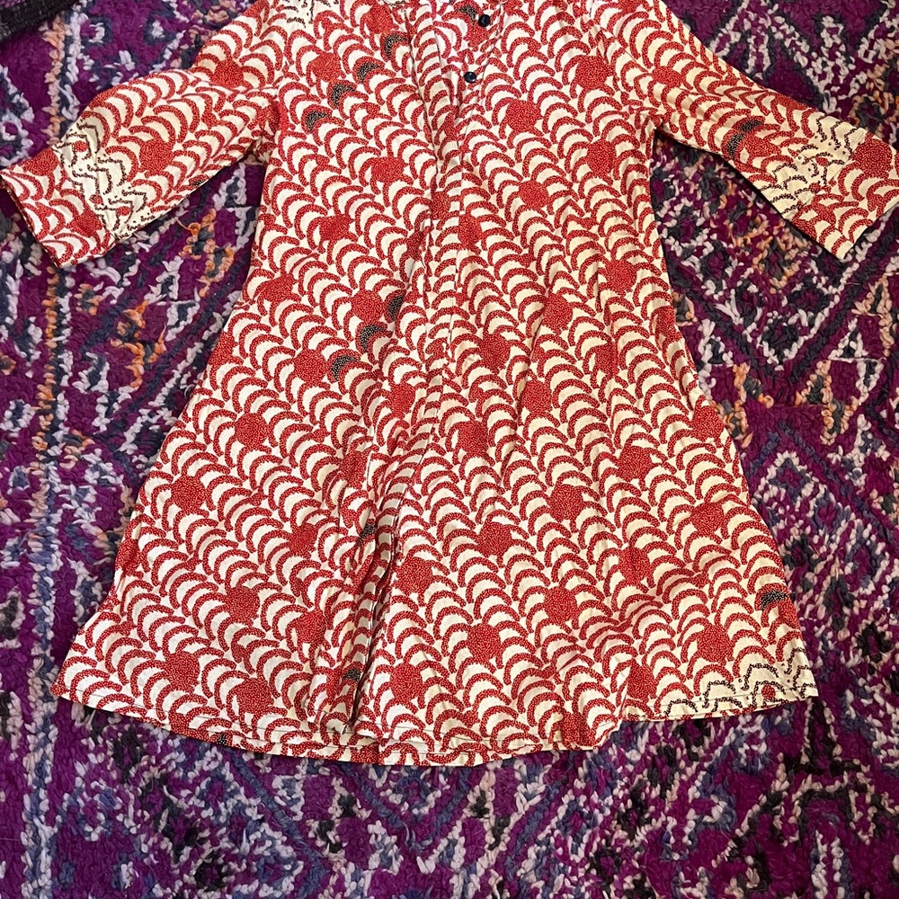 Zuri wax cotton Red and cream Patterned Dress, S